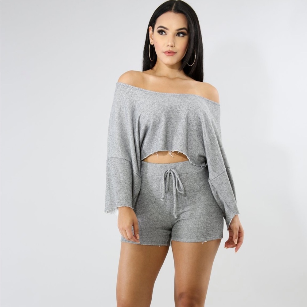 Grey lounge short set